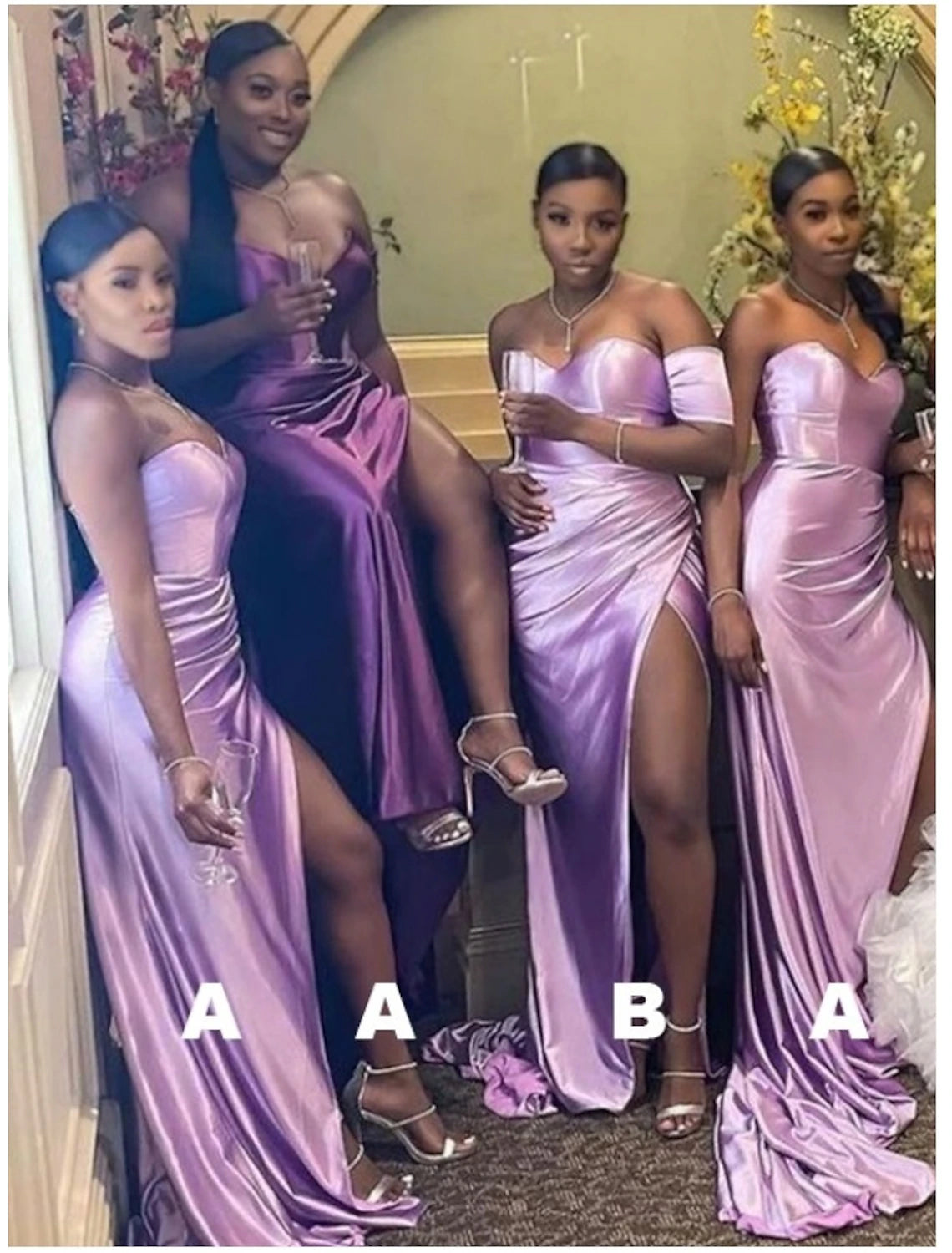 Wholesale A-Line Bridesmaid Dress Sweetheart Short Sleeve Elegant Sweep / Brush Train Imitated Silk with Pleats / Split Front
